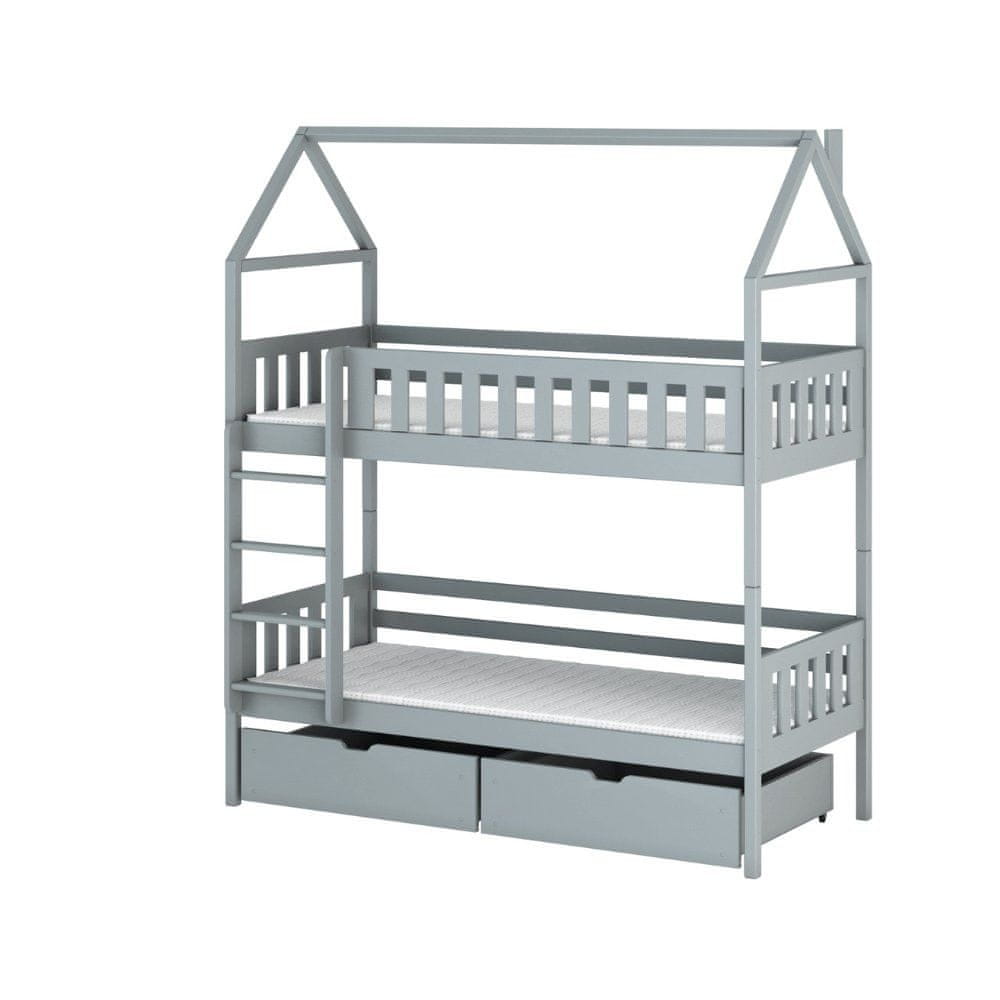 Veneti Domčeková posteľ s úložným priestorom DALILA - 80x180, šedá