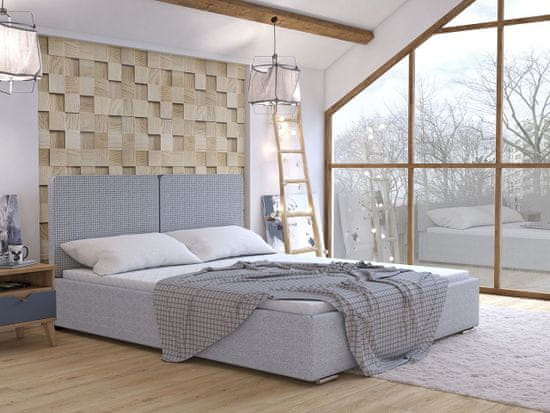Veneti Čalúnená manželská posteľ s roštom 160x200 WILSTER - šedá
