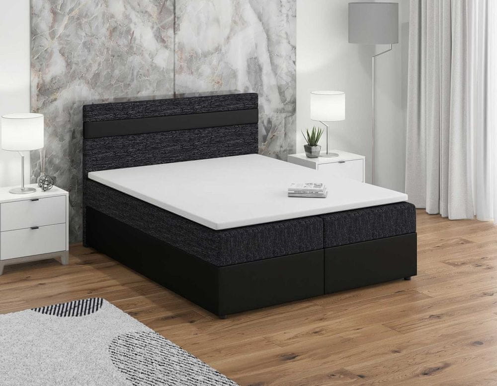 Veneti Boxspringová posteľ SISI 180x200, čierna