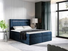 Veneti Americká dvojlôžková posteľ 140x200 RODRIGO - modrá + topper a LED osvetlenie ZDARMA
