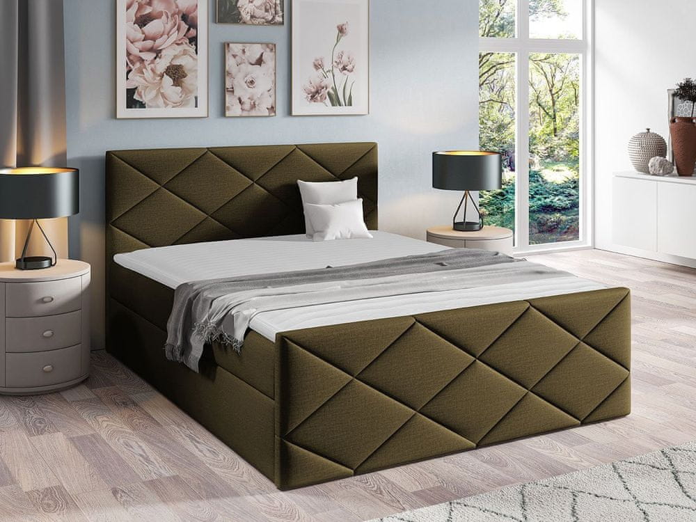 Veneti Kontinentálna manželská posteľ 180x200 MATIA - hnedá 3 + topper ZDARMA