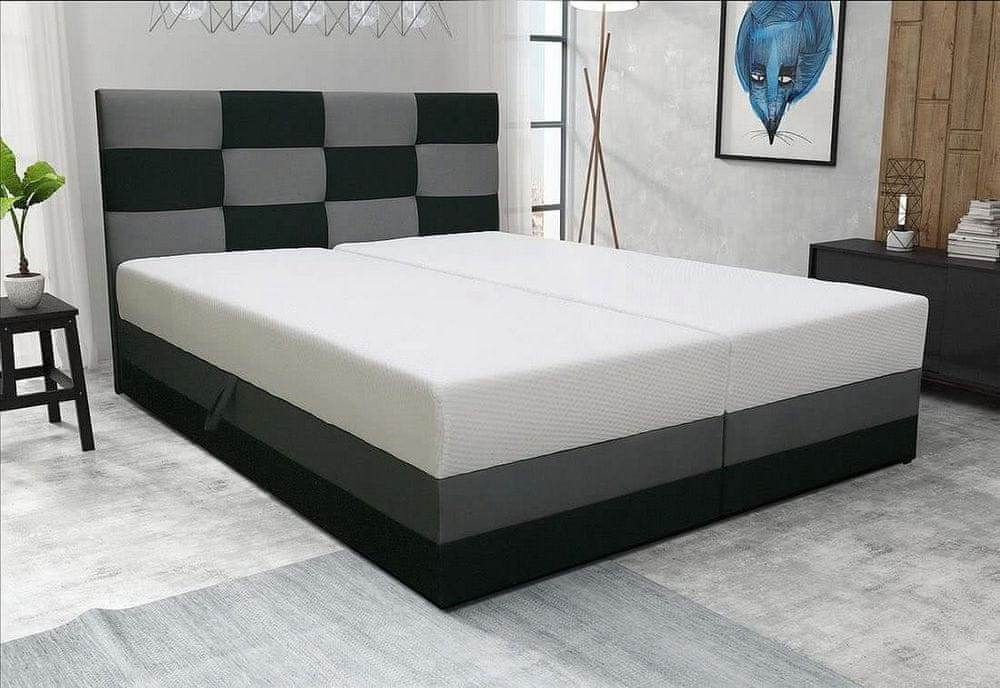 Veneti Dizajnová posteľ MARLEN 160x200, šedá + čierna