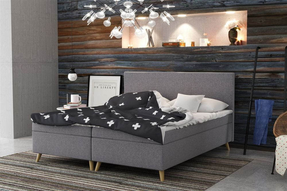 Veneti Čalúnená posteľ BLAIRE - 140x200, šedá