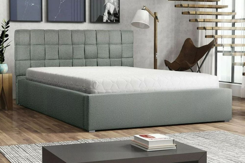 Veneti Jednolôžková posteľ s úložným priestorom a roštom 120x200 WARNOW 2 - svetlá modrá