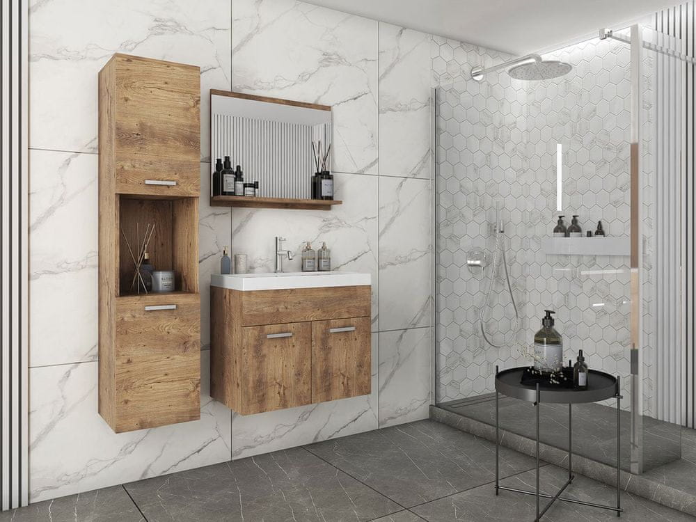 Veneti Kúpeľňová zostava s umývadlom ZORAIDA - gaštan + batéria Economico ZDARMA