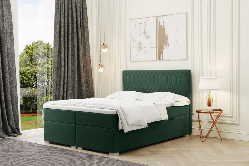 Veneti Posteľ boxspring FATIMA - 120x200, zelená