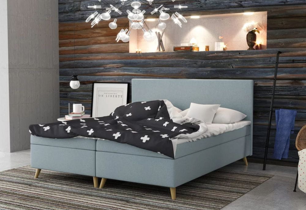 Veneti Čalúnená posteľ BLAIRE - 160x200, modrá