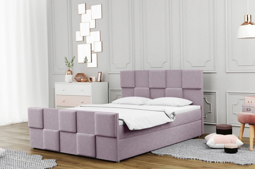 Veneti Boxspringová posteľ MARGARETA - 180x200, ružová