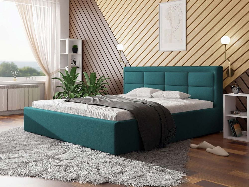 Veneti Manželská posteľ s roštom 180x200 PALIGEN 2 - modrá
