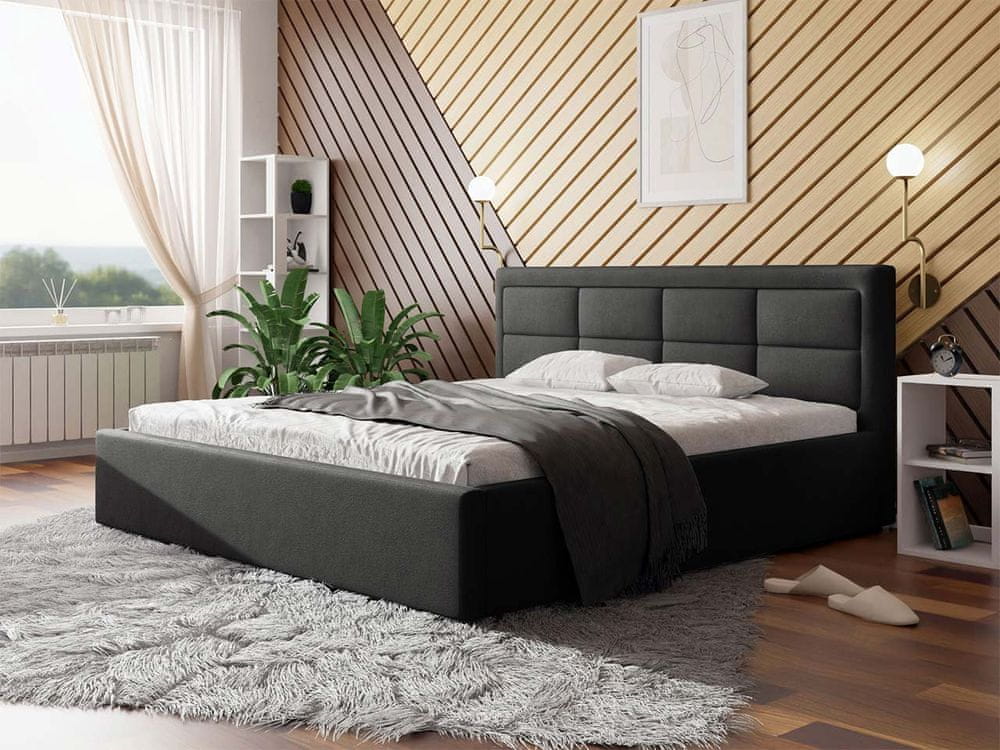 Veneti Manželská posteľ s roštom 200x200 PALIGEN 2 - šedá 1
