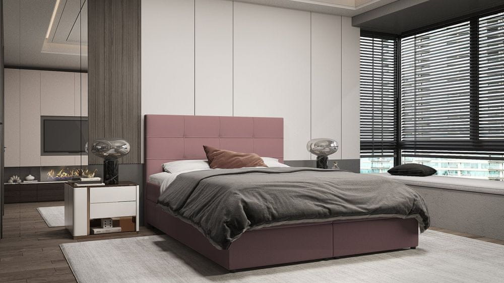 Veneti Dizajnová posteľ MALIKA - 180x200, ružová
