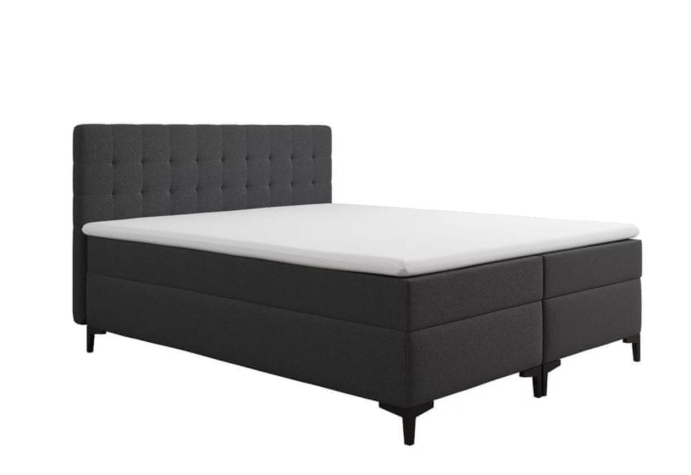 Veneti Americká posteľ s úložným priestorom DAJANA - 140x200, tmavo šedá