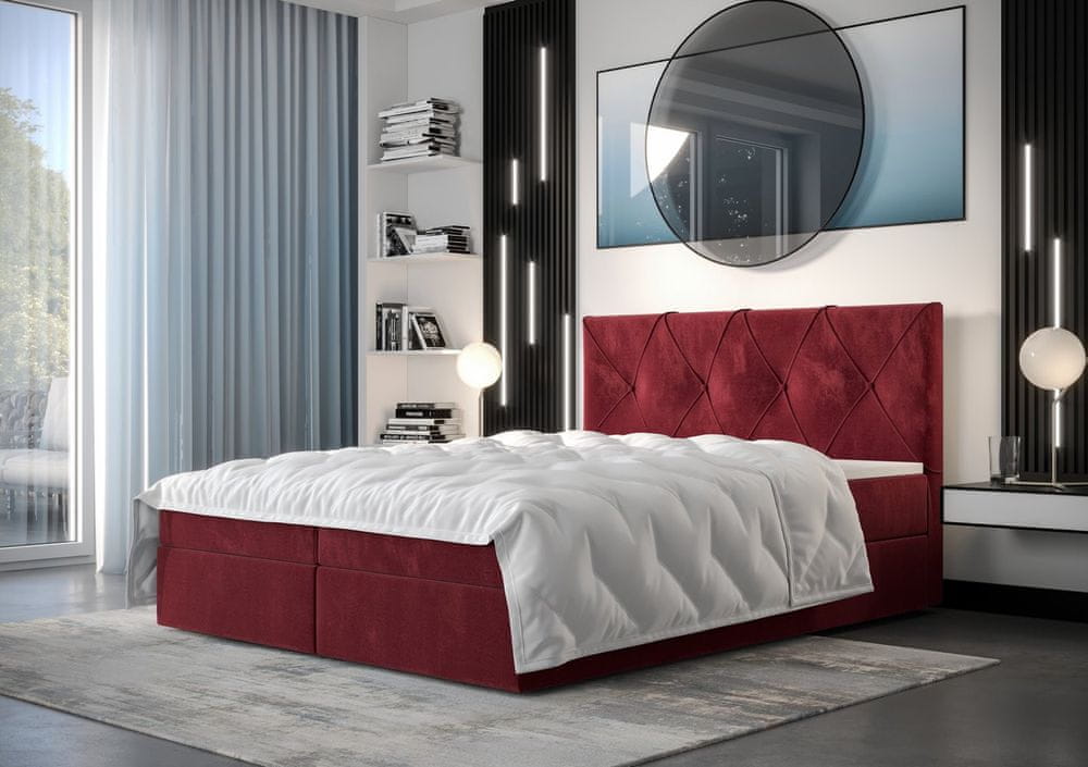 Veneti Hotelová posteľ LILIEN - 160x200, červená