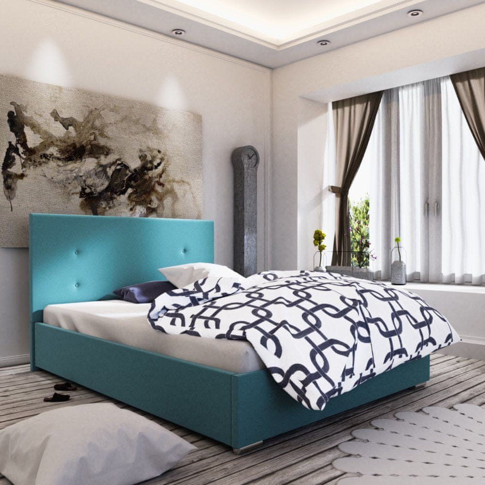 Veneti Manželská posteľ 160x200 FLEK 3 - modrá