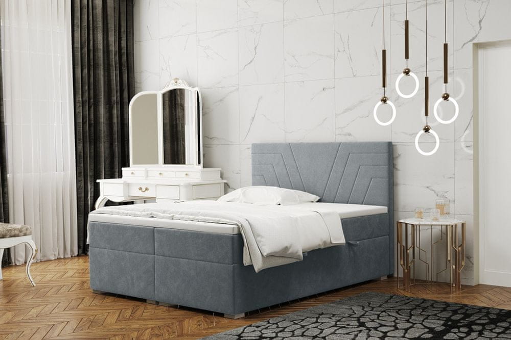 Veneti Pohodlná posteľ ILIANA - 120x200, šedá