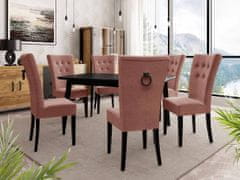 Veneti Luxusný jedálenský set NOWEN 3 - čierny / ružový + čierne klopadlo