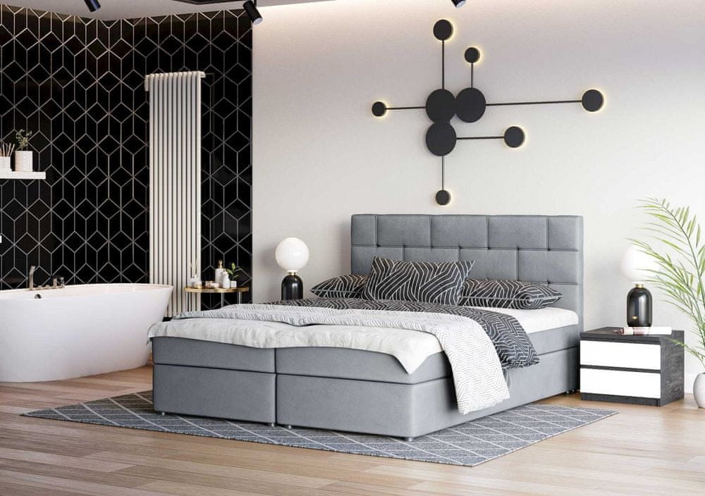 Veneti Dizajnová posteľ WALLY 140x200, šedá
