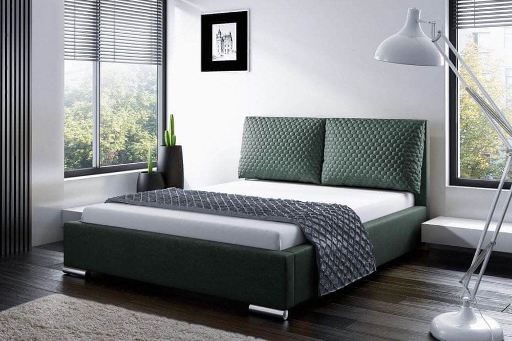 Veneti Praktická posteľ s vankúšmi 140x200 DUBAI - zelená