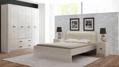 Veneti Spálňová zostava s posteľou 160x200 CHALAPATA - dub kraft biely