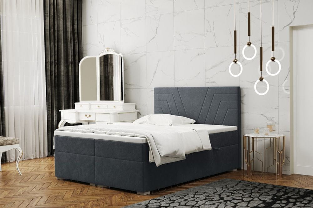 Veneti Pohodlná posteľ ILIANA - 120x200, tmavo šedá
