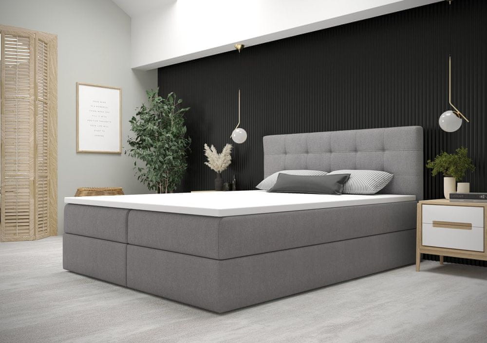 Veneti Moderná posteľ s úložným priestorom 180x200 STIG 5 - šedá