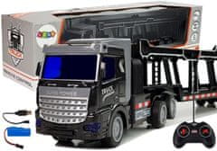 Lean-toys Veľký diaľkovo ovládaný transportér čierny 36cm Svetelné efekty