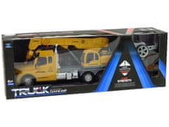 Lean-toys Diaľkové ovládanie Truck Crane Diaľkové ovládanie 2.4G Svetlá Zvuky Žltá