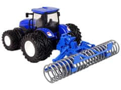 Lean-toys Traktor na diaľkové ovládanie 1:24 Blue Disc Aggregate Metal