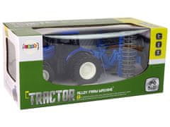 Lean-toys Traktor na diaľkové ovládanie 1:24 Blue Disc Aggregate Metal