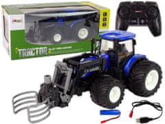 Lean-toys Diaľkovo ovládaný traktor s drapákom Blue