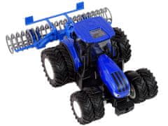 Lean-toys Traktor na diaľkové ovládanie 1:24 Blue Disc Aggregate Metal