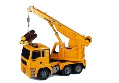 Lean-toys Diaľkovo ovládaný žeriav Truck s Crane Pilot 2.4G s drevom