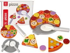 Lean-toys Pizza Set Drevené puzzle Príslušenstvo na suchý zips