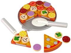 Lean-toys Pizza Set Drevené puzzle Príslušenstvo na suchý zips