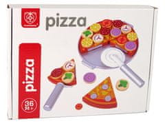 Lean-toys Pizza Set Drevené puzzle Príslušenstvo na suchý zips