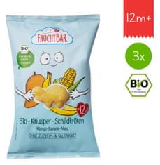 FruchtBar BIO Křupky Želvy - Kukuřice, mango a banán 3x30g