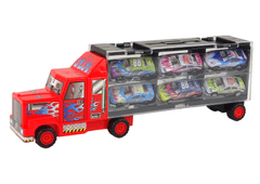 Lean-toys Súprava pretekárskych áut Transport Truck 12ks.