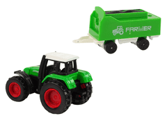 Lean-toys Poľnohospodárska súprava Traktor Príves Kôň Stajňa 1:64