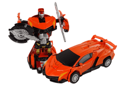 Lean-toys Sada 2v1 Auto Robot Transformers Red Orange HXSY04