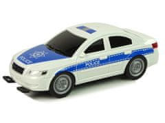 Lean-toys Modrý asistenčný kamión Policajné auto Zvuky Svetlá 1:16