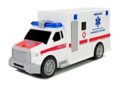 Mamido Biely Ambulancia s trecím pohonom Na Batérie 1:20 s Zvukom