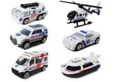 Lean-toys Súprava záchranárskeho vozidla Ambulance 1:64 6 kusov