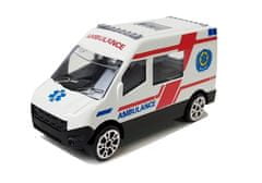 Lean-toys Súprava záchranárskeho vozidla Ambulance 1:64 6 kusov