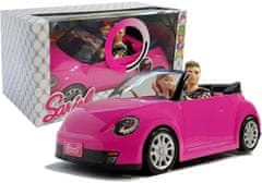 Lean-toys Zvuková svetlá pre bábiku Car Coupe 43 cm ružová