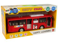 Lean-toys Hudobný autobus s trecím pohonom a svetlami Červená