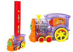 Lean-toys Interaktívna lokomotíva Vlak Puzzle Domino Priehľadné Zvuk
