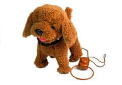 Lean-toys Interaktívny pes Pes na vodítku Hnedý pudel