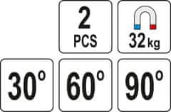 YATO Magnetické držiaky zváračské 2ks 32kg