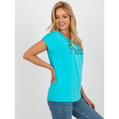 FANCY Dámske tričko s monogramom a výšivkou MONA modré FA-TS-8515.46_398521 Univerzálne