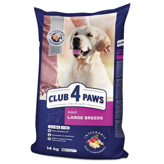 Club4Paws Premium CLUB 4 PAWS PREMIUM Pre Veľké Plemien.14KG.Plnohodnotné Suché Krmivo Pre Dospelé Psy